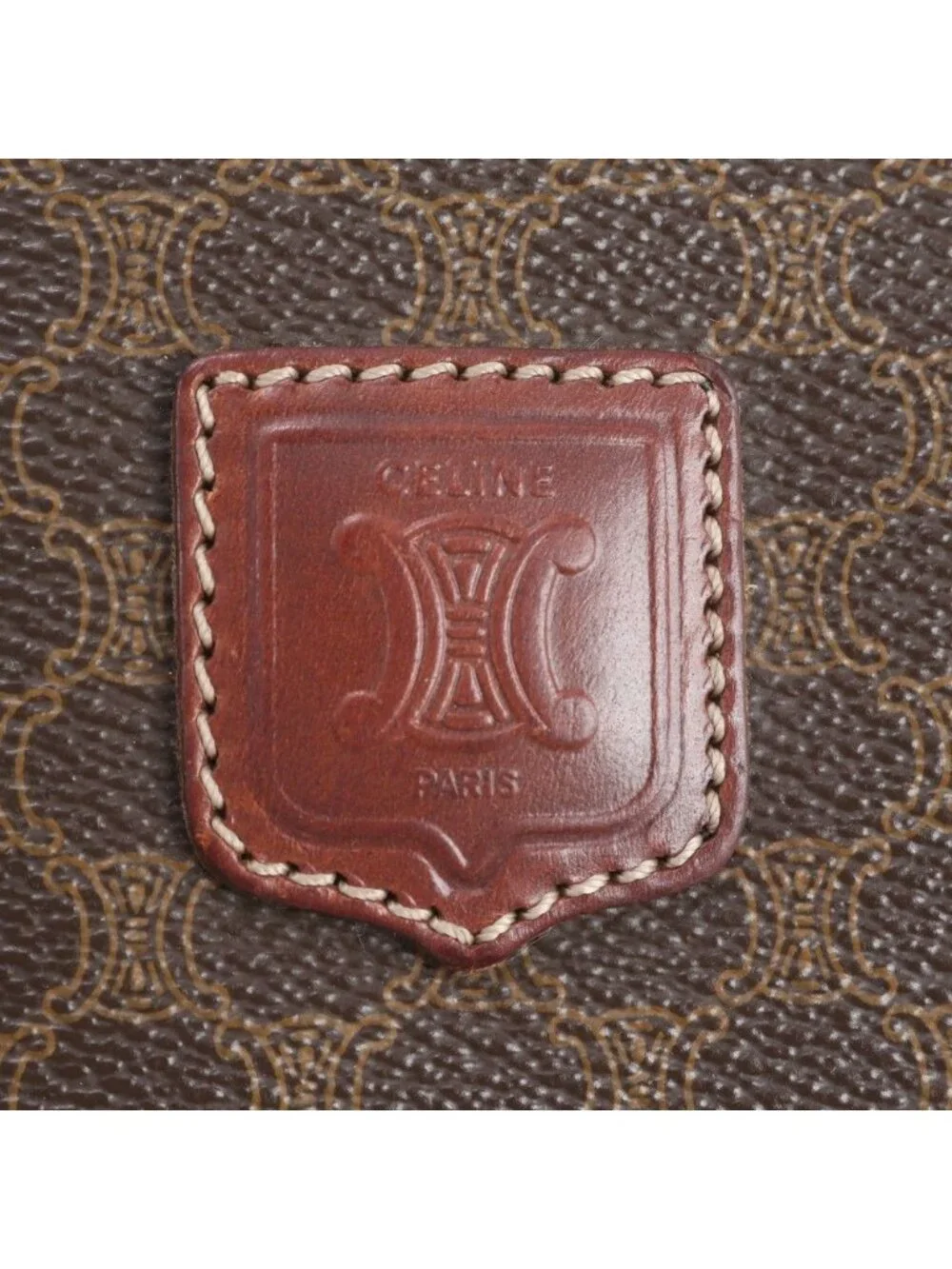 Celine Macadam Leather Clutch Pouch Business Brown